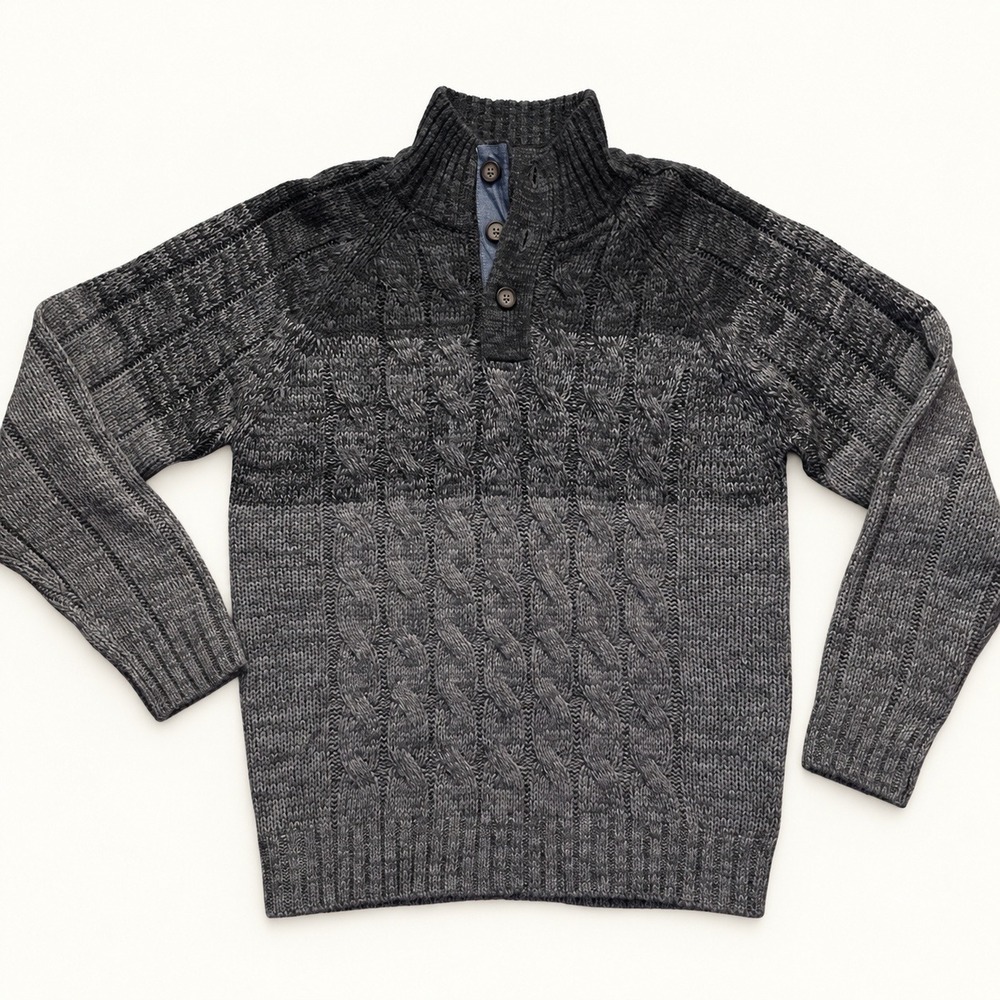 Weatherproof Vintage Sweater Mens M Gray Knit Cable Acrylic Pullover Classic